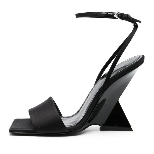 Design Brand Candy Color Irregular Summer New Square Head Show High Heel Sandals Black Orange Women&#039;s Shoes Size 42 67e8