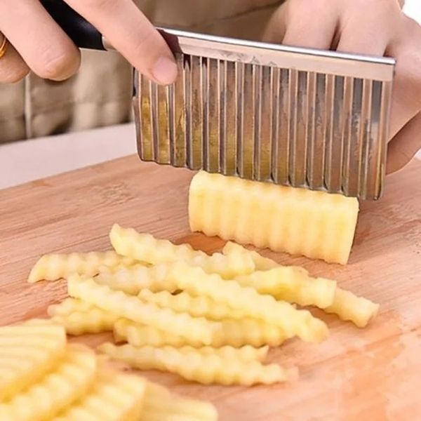 Potato Wavy Edged Knife Stainless Steel Gadget Vegetable Fruit Cutting Peeler Cooking Tools Kitchen Knives Accessories