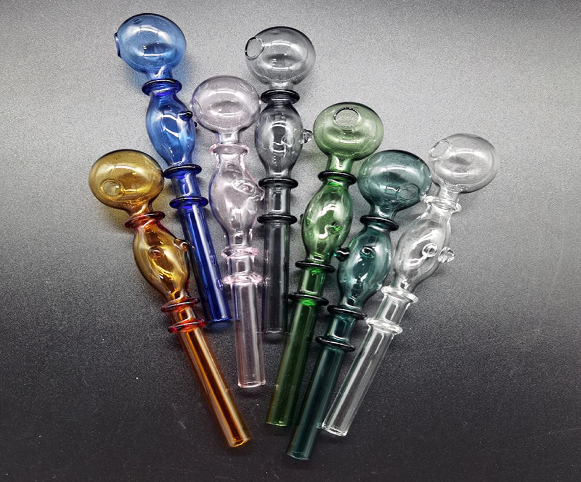 Thick Pyrex Glass Bong Oil Burner Pipe Colorful Hand Smoking Pipes Approx 140mm Helical Tube Borosilicate Spring Tubes Dab Rig Dia9487332