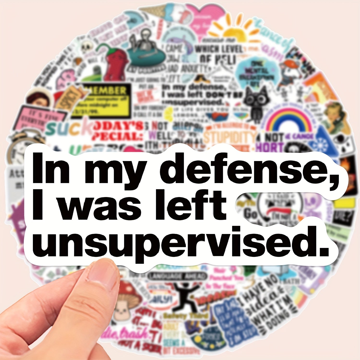 TEMU 100pcs Vinyl Stickers - Funny Text & Language Decals For Laptops, Phones, And Notebooks - Self-adhesive, Reusable Diy Decoration Skins