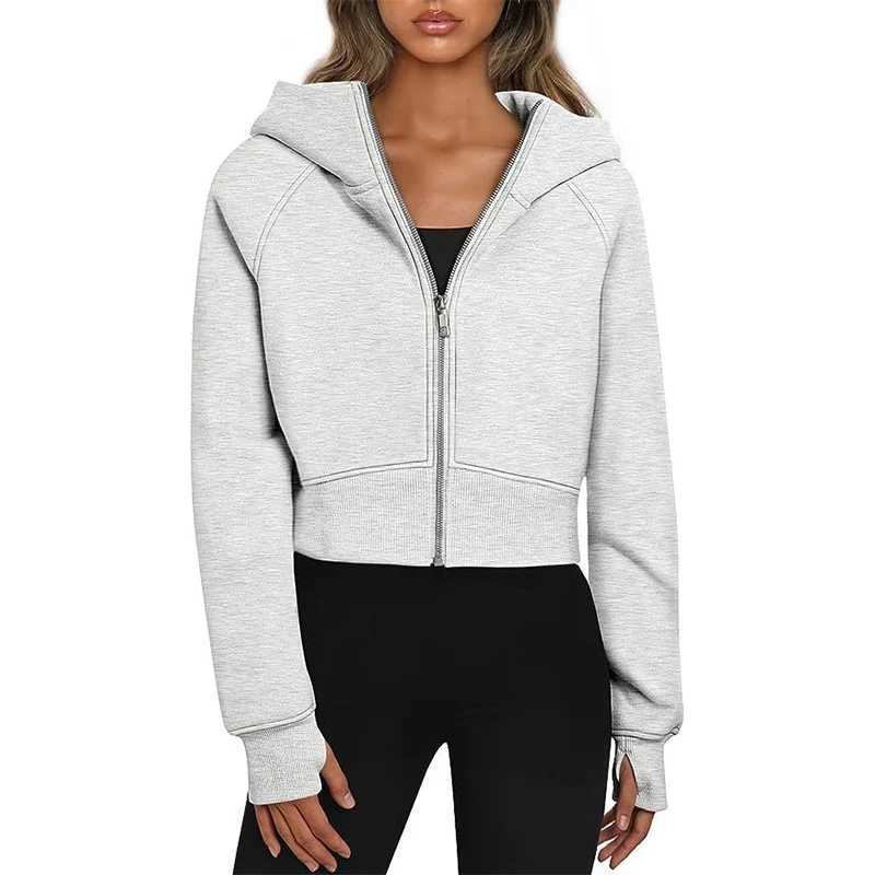 Zipper up Hoodies Woman Clothing Thick Sweatshirts Winter Warm Clothes Female Solid Long Sleeve Hooded Tops Outerwear Coats M240912