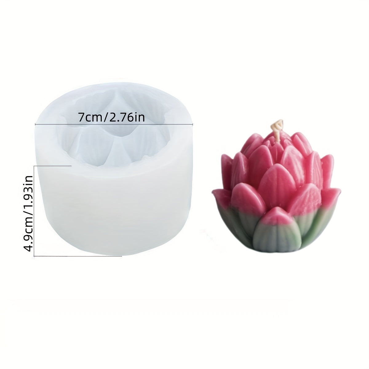 TEMU For Lotus Flower Silicone Mold For Candles And Soaps - 3d Resin Casting, Diy Wax Crafts, Handmade Clay Decorating Tool By ,