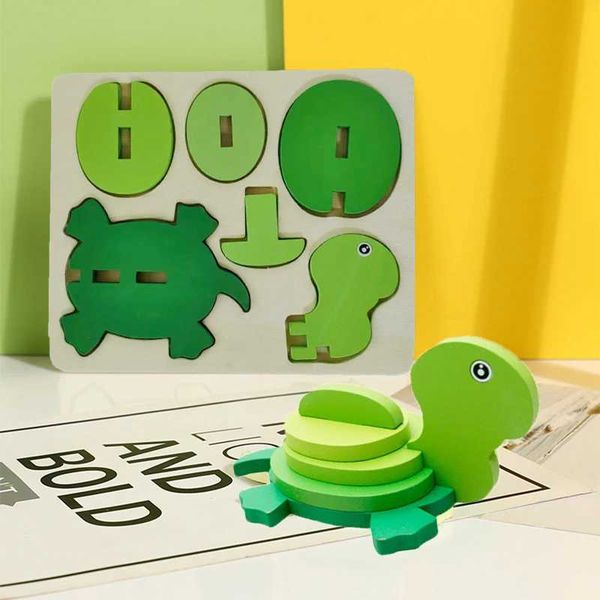 block Building Early childhood education educational toys 3D three-dimensional turtle puzzle building blocks children DIY handmade toys Z241