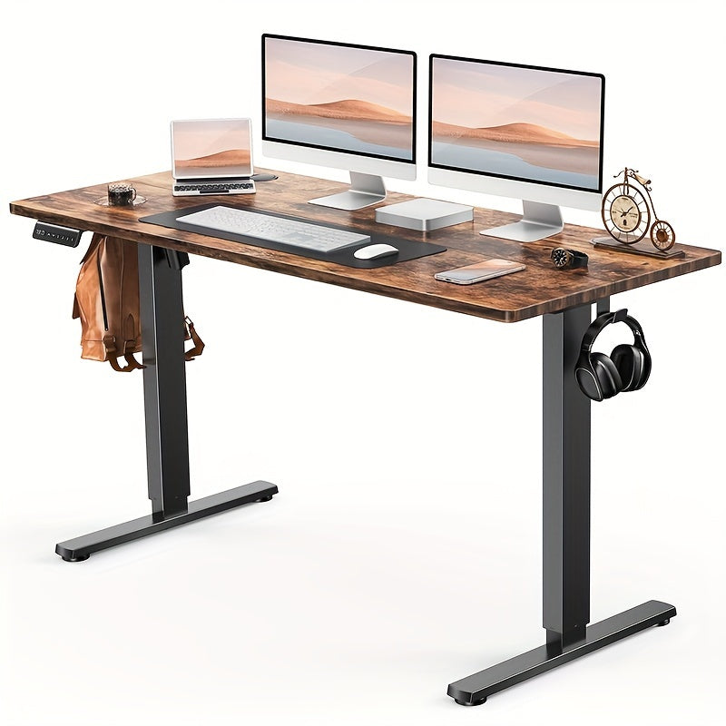 TEMU Adjustable Height Standing Desk -40-48-55-63 Inches Electric Sit Stand Up Desk With For Home Office, Cafes, Catering, Event Holding, , Gaming