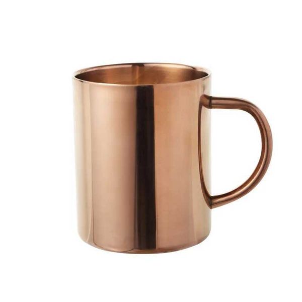 New stuff 400ml Electroplate double wall 18-8 Stainless steel Moscow mule Beer cup travel milk mug creative coffee auto mugM240803