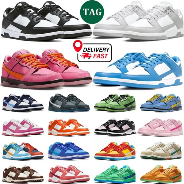 2025 Designer Men Shoes Running Sneaker Panda White Black UNC Blue Dust Dust Grey FOG FOTON SYRACUSE CANDY VINTAGE GREEN SAIL TRAIL MULHERRO