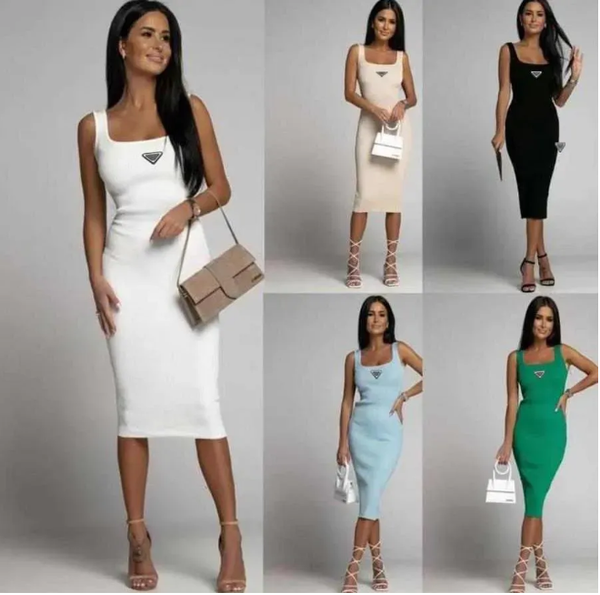 Womens Casual Dresses Sleeveless Printed Designer Vest Tops Short Tanks Classic Flat Skirts Woman Slim Outwears Summer casual Dress 2025