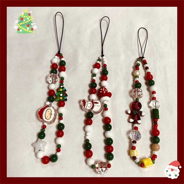 Cell Phone Straps Charms Gingerbread Man Christmas Tree Snowman Mobile Phone Chain Wrist Strap Camera Pendant J241109
