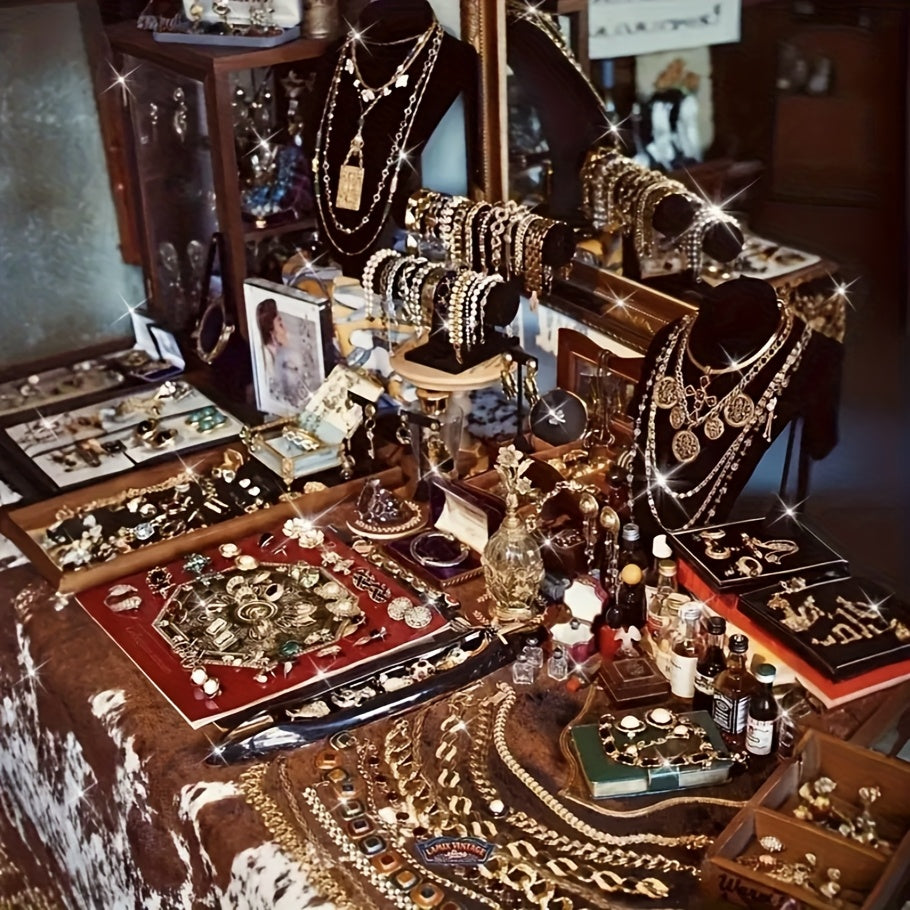 TEMU A Collection Of 30 Assorted Jewelry Styles, Featuring Rings, Bracelets, Necklaces, Earrings, Studs, And Anklets, With Pearls And Geometric Metal