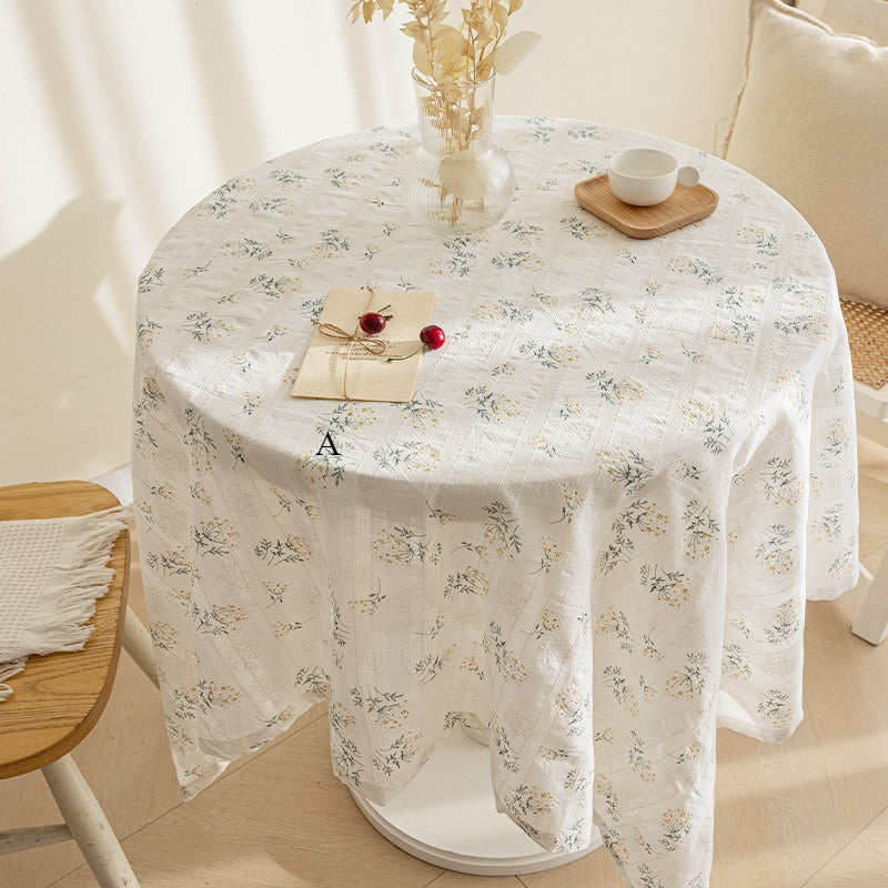2025 Small Floral Pastoral Fabric Coffee Table Cloth Book Table Mat Bedroom Tablecloth RE5