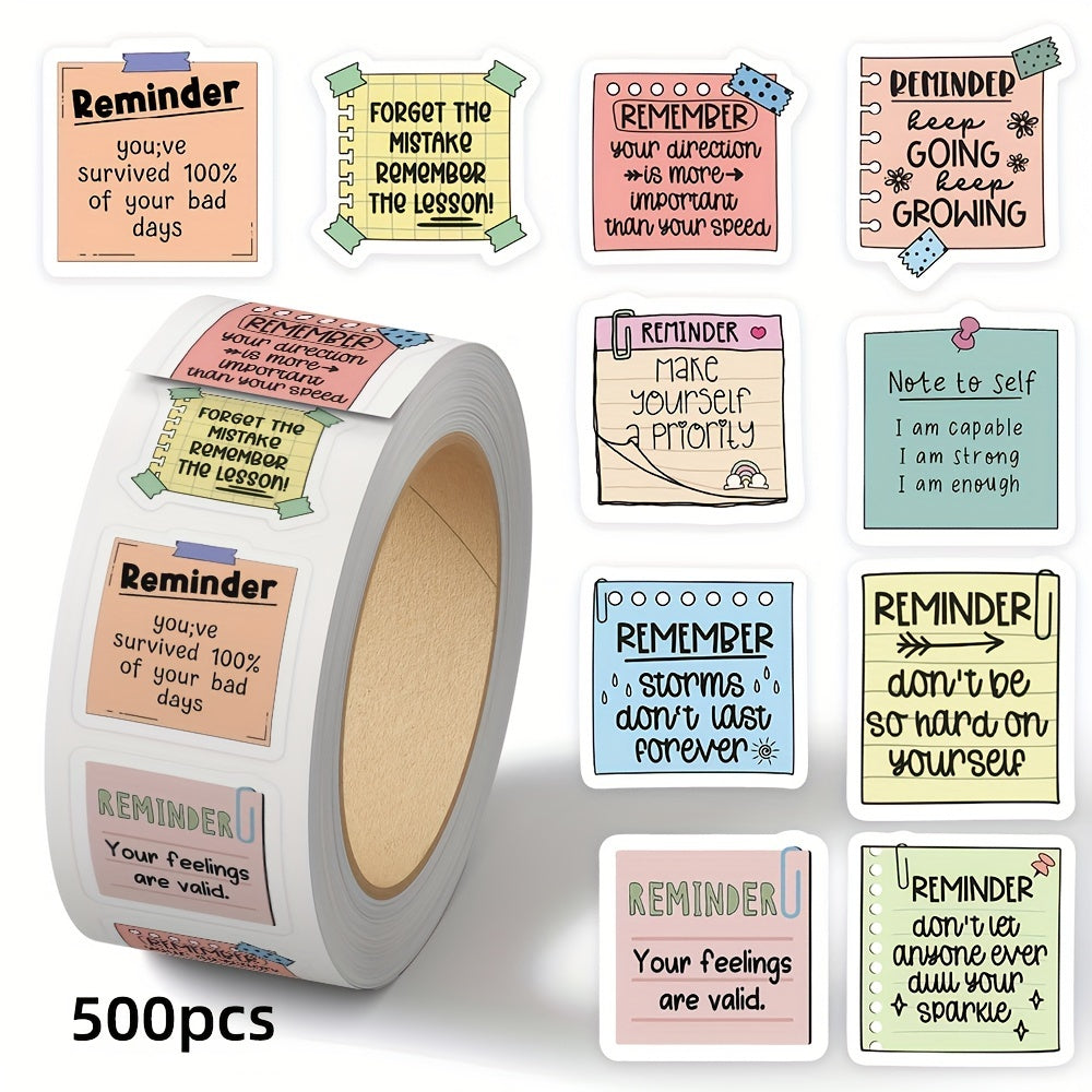 TEMU 1 Roll-500pcs Reminder Note Roll Stickers Notebook Notebook Envelope Water Cup Seal Stickers Decorative Stickers