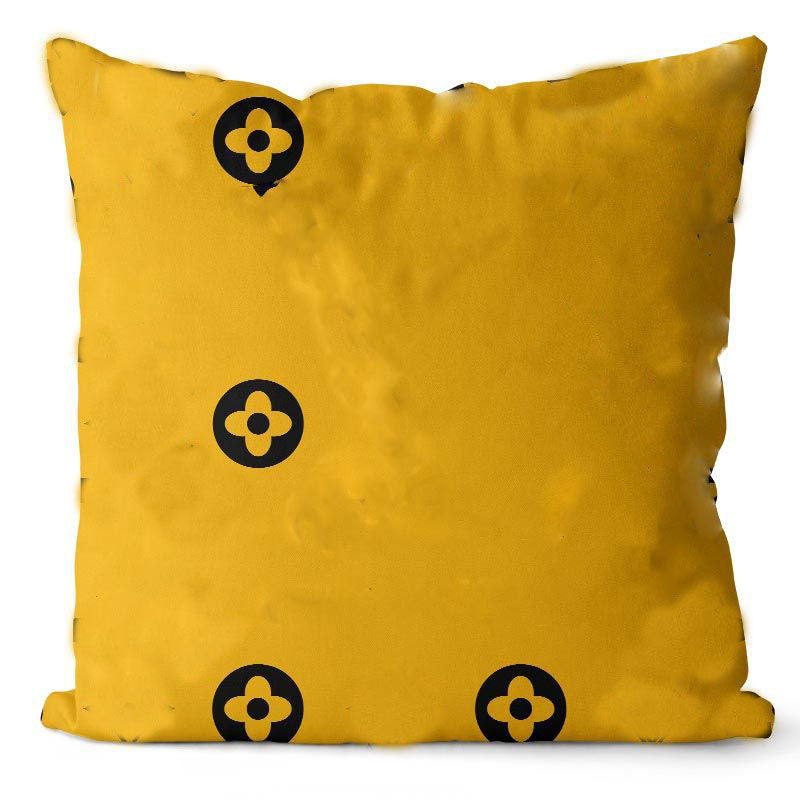 Designer Black and White Throw Pillow Classic Letter Logo Printed Home Pillow Cover Minimalist Sofa Decoration Cushion 45 * 45cm Pillow Core Detacha