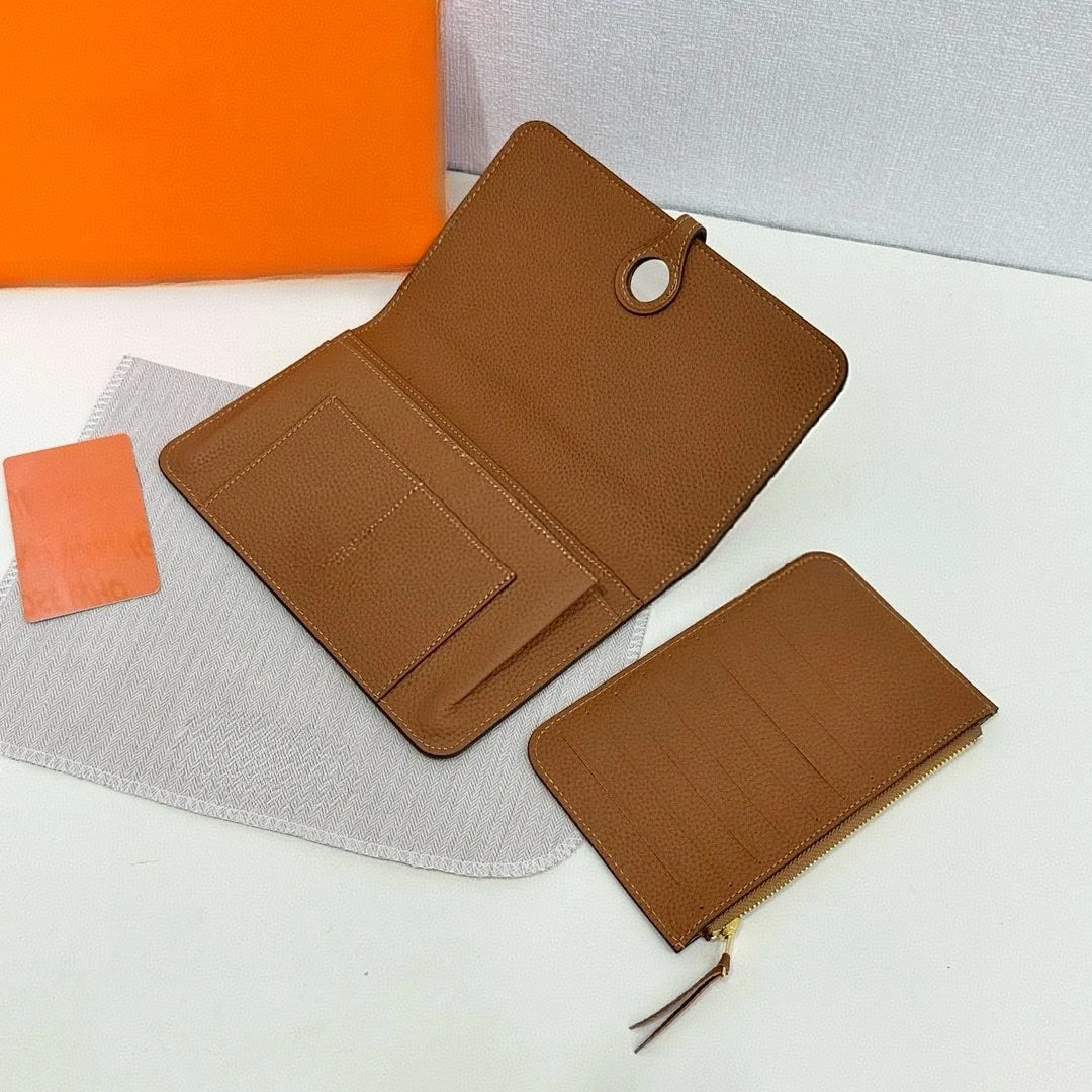 Genuine Leather Long Wallets Dogon Duo Cow Skin Fashion Clutch Designer Purses And Handbags Lady Passport Credit Card Holders Zipper Money Pockets E