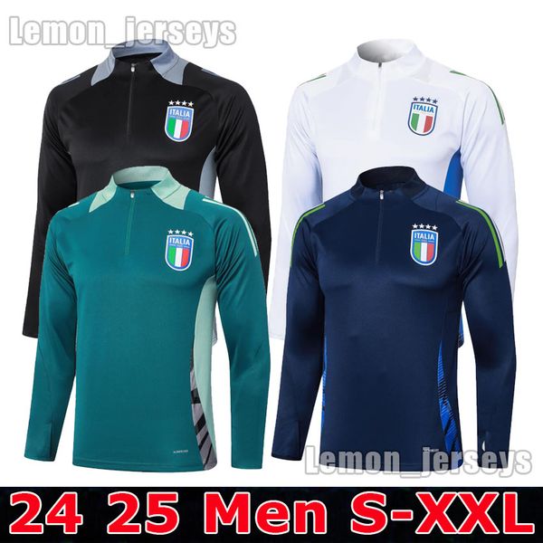2024 2025 italy footbal Training clothesl soccer jersey kit Italia Soccer Sets 24 25 half-zipper long-sleeved tracksuits chandal futbol surv