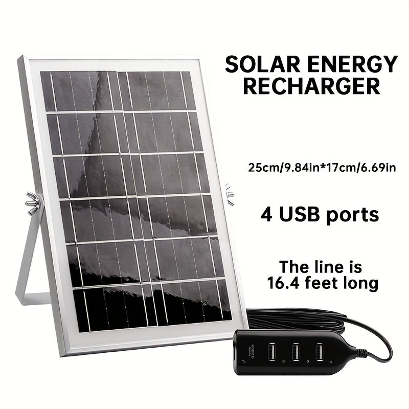TEMU Portable Usb Solar Charger With Multiple Interfaces - Fast Charging For Smartphones, Tablets & More, Ideal For Camping, Hiking, Fishing &