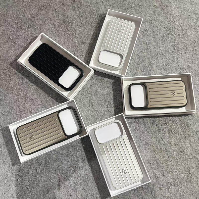 RIM phone case Suitcase iPhone 17-13 Pro Max Case - Titanium Aluminum Alloy Frame with MagSafe Polycarbonate Weave Back Cover, Protective Luxury Pho