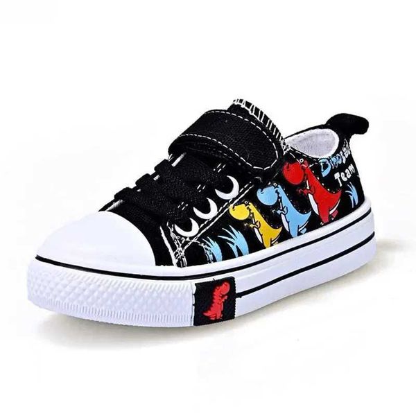 Children cartoon canvas shoes boys and girls casual low-top shoes baby spring and autumn breathable single fashion sneakersT250111