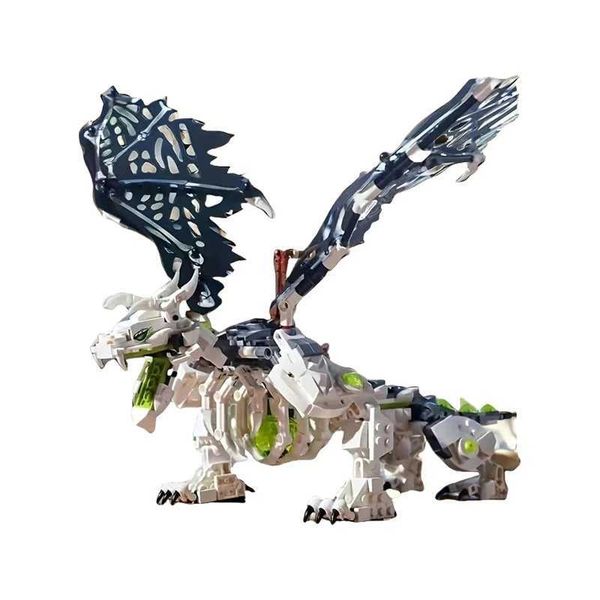 Animated Film Movie Sorcerer Dragon Skl Model Building Blocks Wizard Dragon Bricks Toys for Children Birthday Gift Z241208