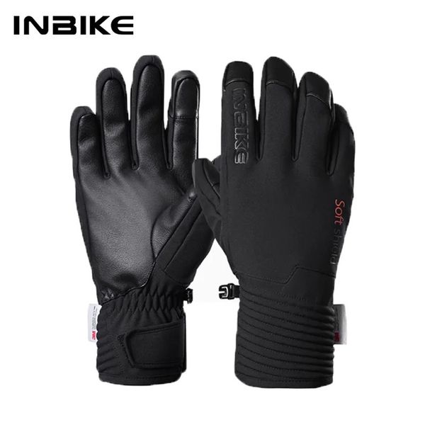 INBIKE Thermal Cycling Gloves Men Waterproof Touchscreen Winter Bicycle Ski 3Layer Touch Screen Road BikeMTB 241125