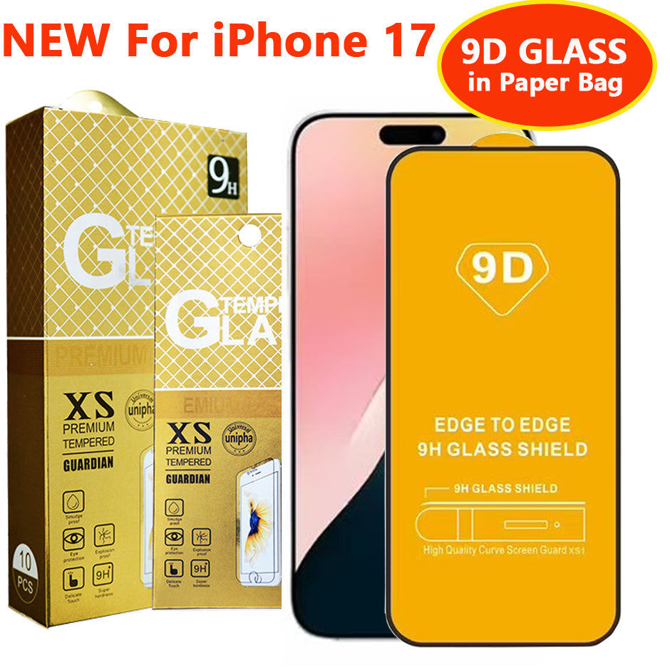 9D Tempered Glass Phone Screen Protector for iPhone 17 AIR 16 15 14 13 12 PRO MAX 11 Plus for Samsung Galaxy A07 A17 A56 A36 A26 A16 A06 full cover