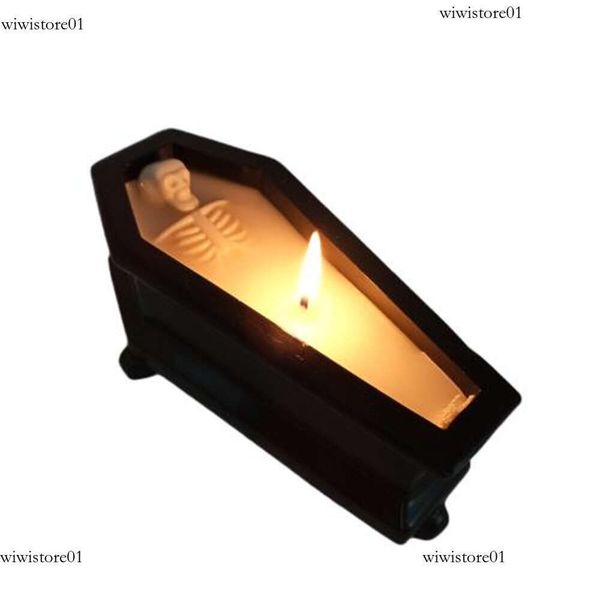 Halloween Decoration Candles Skeleton Coffin Candle Gothic Coffin Tray Vintage Home Decor Gifts For Women Men Friends Bf5