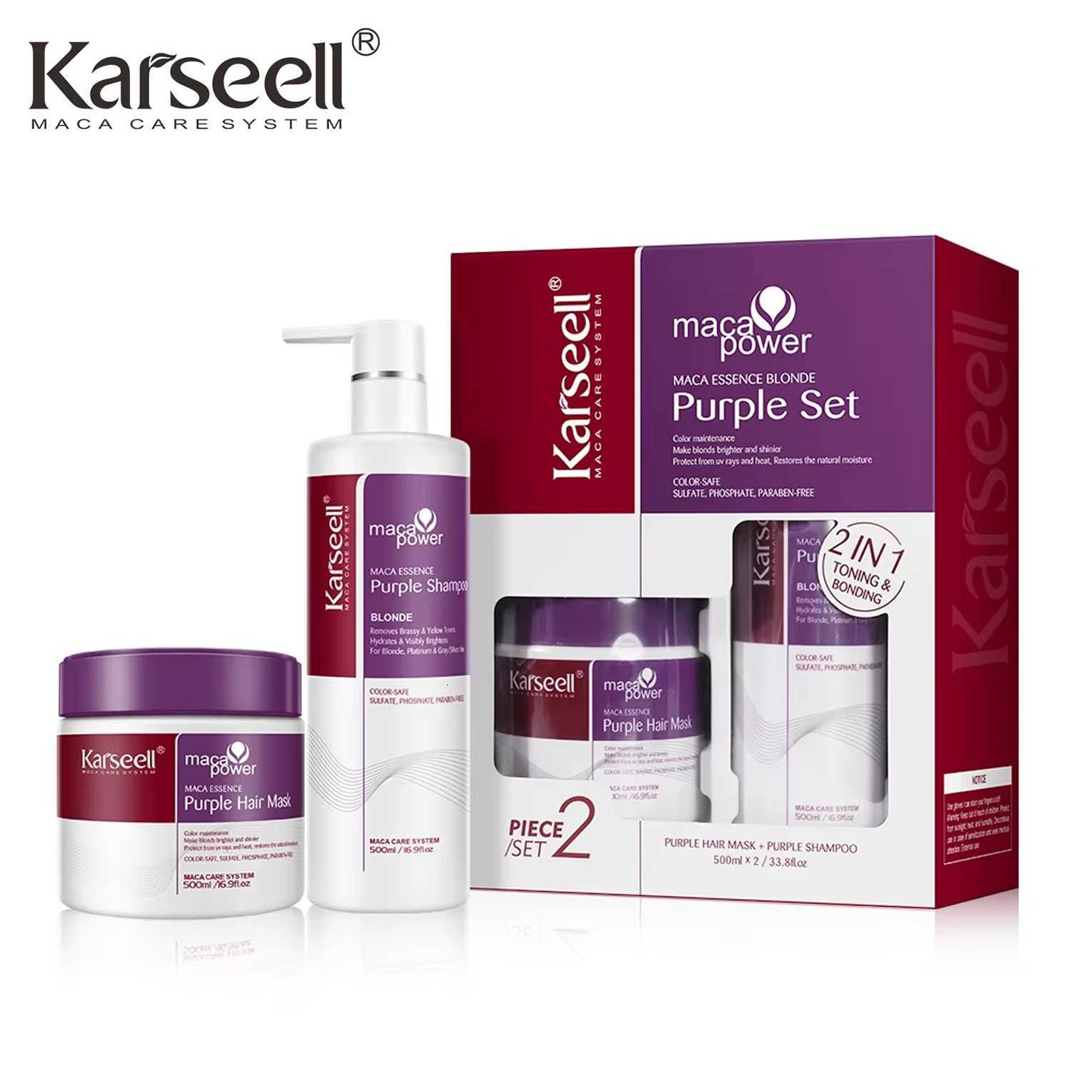 Karseell Purple Hair Mask Purple Shampoo Professional Neutralizes Brass Yellow Tones For Blonde Silver Gray Highlighted Hair F250919