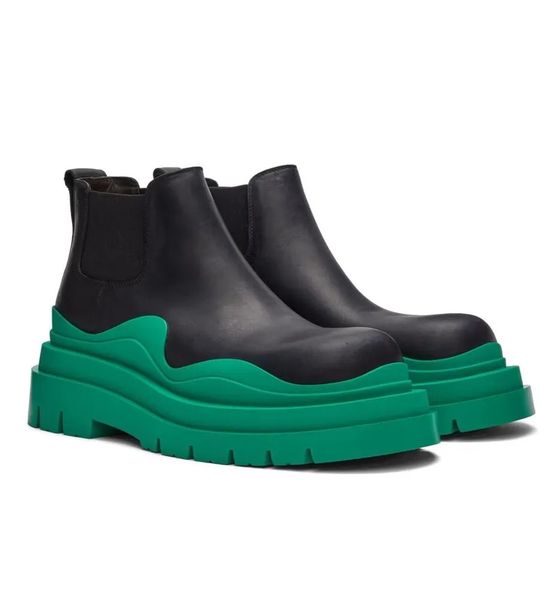 Winter Luxury Tire Chelsea Boots Women Men Platform Chunky Lug Sole Ankle Boot Ladies Martin Booties Party Comfort Couple Knight Booty EU35-