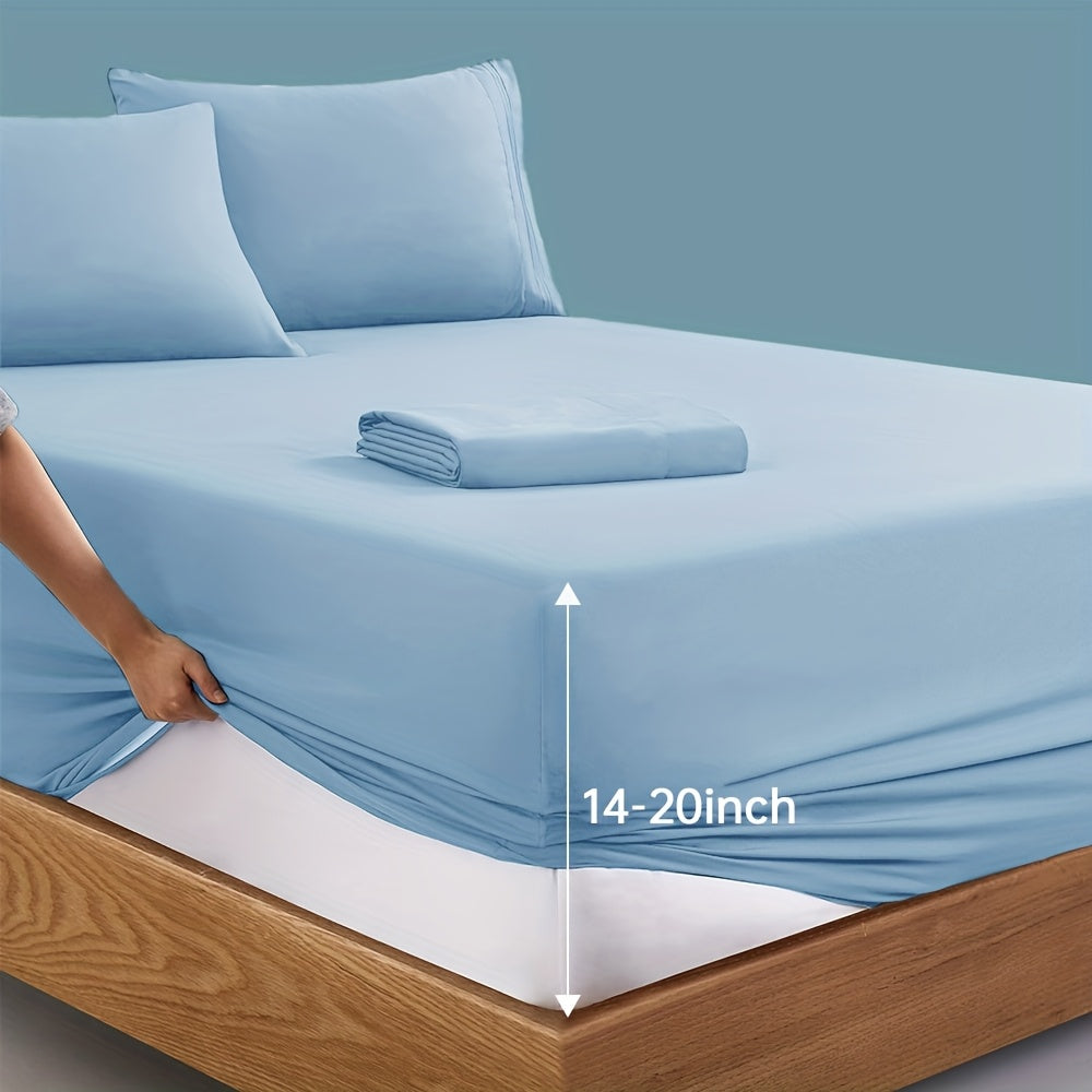 TEMU Extra Deep Pocket Queen Size Sheets Set - Hotel Luxury 2000 Sheets & Pillowcases - Adults&chi Bedding Set Up To 20inch Mattress - Bed Sheets