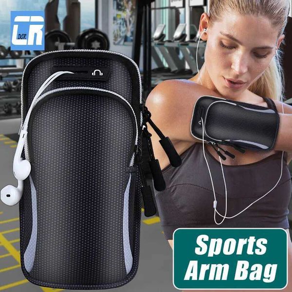 6.5Universal Cell Phone Running Outdoor Sports Breathable Arm Bag For With Headphone Jack Jogging Gym Luminous Armbands Bag M240905