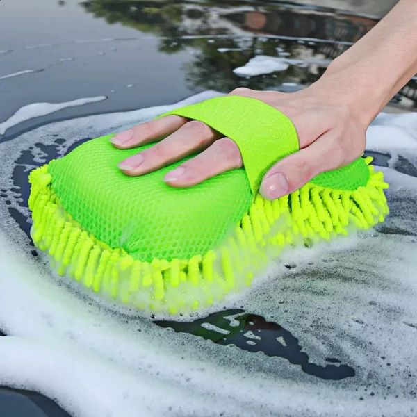 Ultra fine fiber car wash sponge cleaning care detailed brush towel glove styling accessories 240824