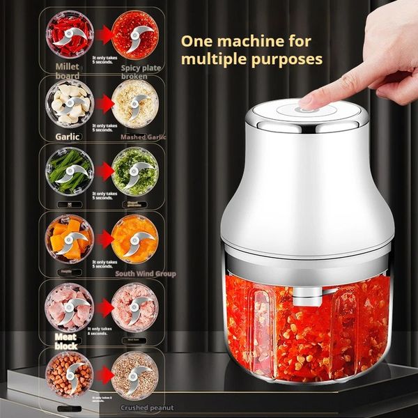 Alho elétrico Chopper Chopper Carne Grinder Kids Kids Kids Complementary Mixer Kitchen Food Processor Ferramentas de cozinha 241223