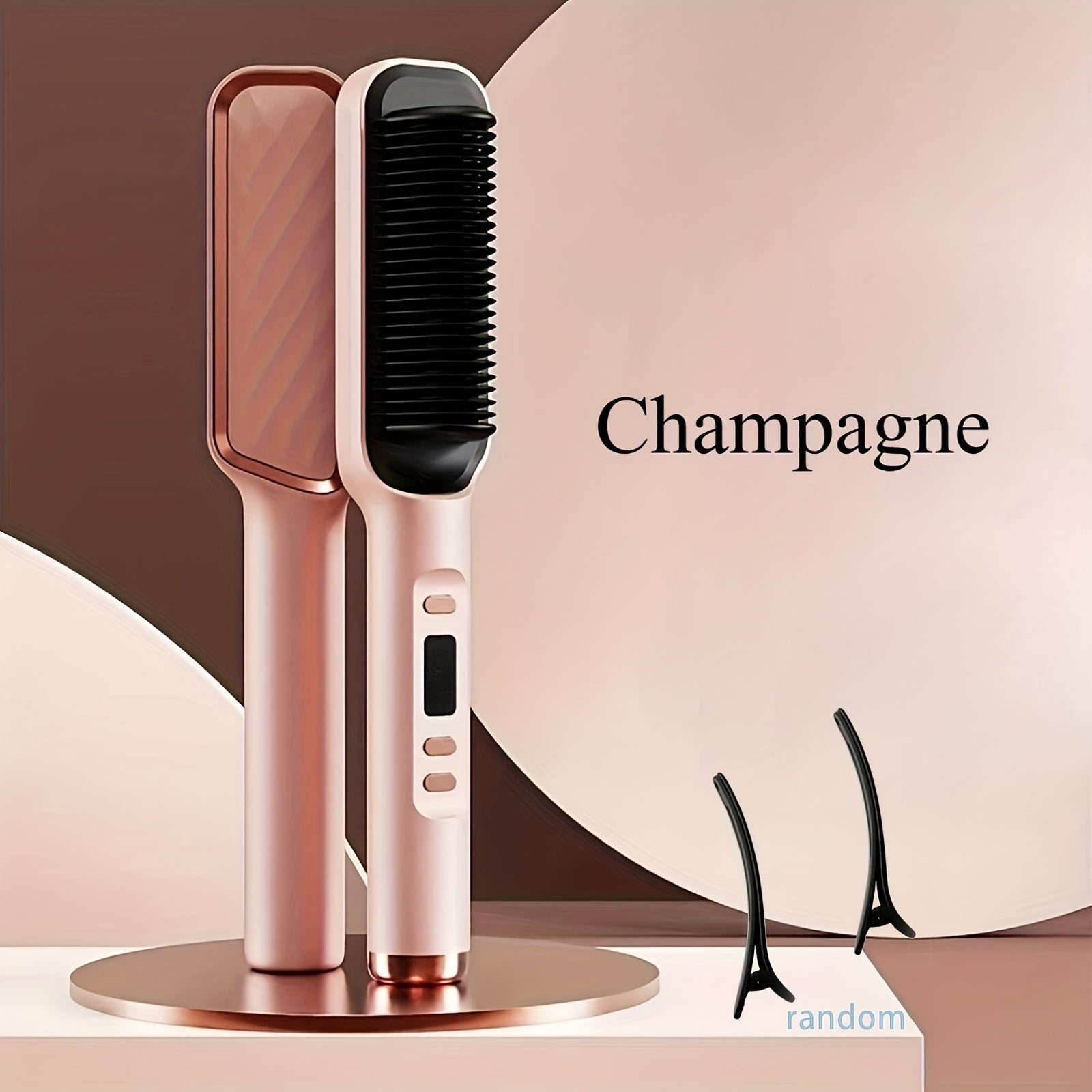 TEMU 2-in-1 Portable Hair Straightener & Curler - Fast Heating, Adjustable Temperature, Ideal For Home & Travel Use, Wet And Dry, Suitable