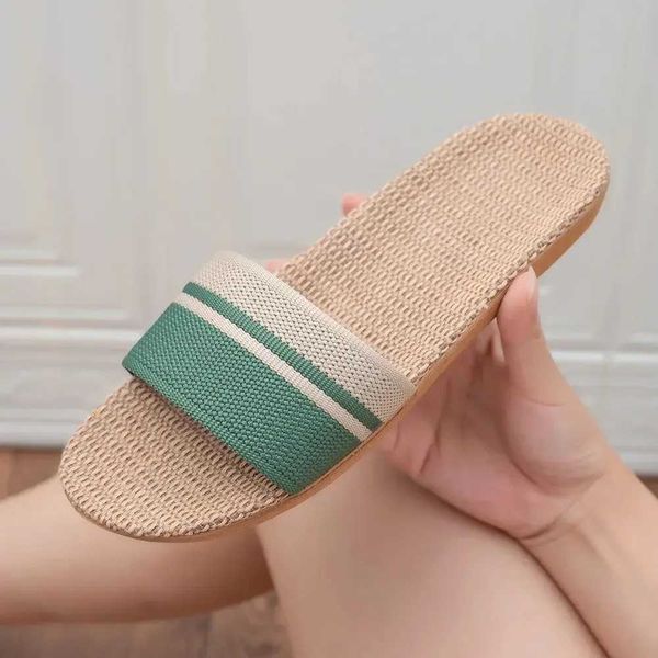 Summer womens anti-skid household slippers lightweight shoes womens indoor linen slippers soft shoes CL240829