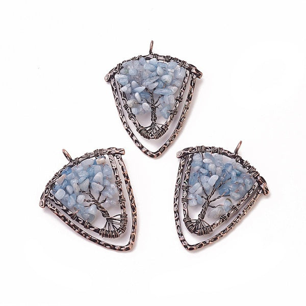 Natural Aquamarine Chip Big Pendants