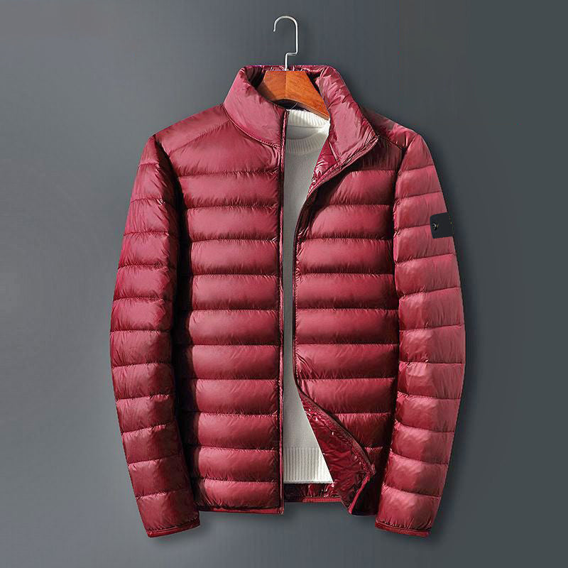 Outdoor designer badge zippered shirt jacket loose down jacket winter men&#039;s top Oxford breathable portable high street Stones Island clothing D