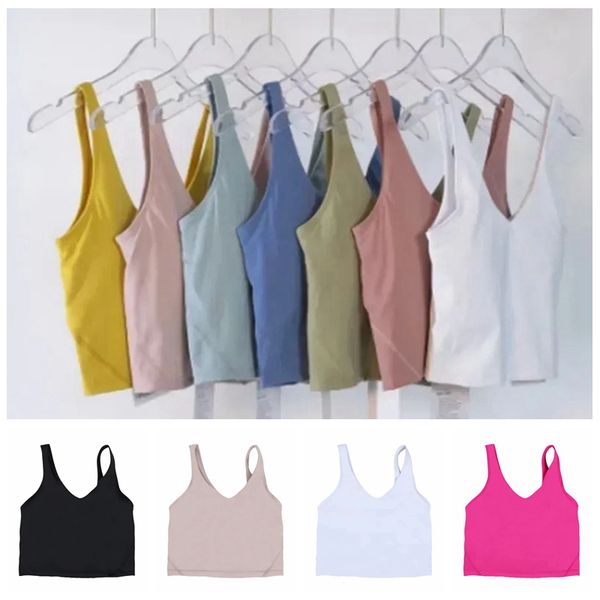 Women&#039;s Yoga Bra align tank lingerie Summer U-shaped No Steel Ring Built-in Chest Pad Sports Bra for Women Gym Sleeveless Fitness Yoga
