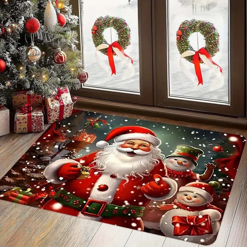 Christmas Santa Claus Welcome Entrance Doormat Home Decor Carpet Indoor Outdoor Floor Mat Living Room Bedroom Bath Kitchen Rug 251015