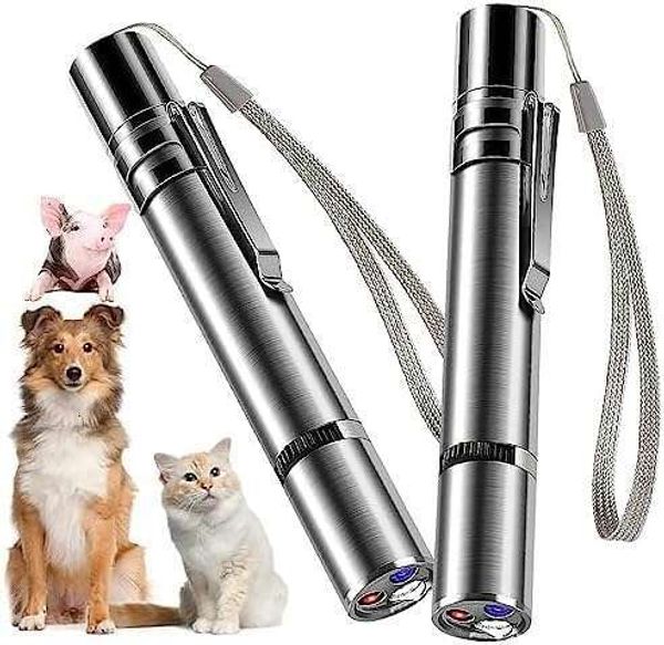 Toys de gato Indicador interno Conjunto de 2 peças Recarregável 7 Modos ajustáveis DOT vermelho a laser Adequado para os gatos brincarem e