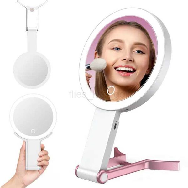 M32 Portable Handheld Desktop Wall Mounted 3-in-1 Charging 1X-10X LED Makeup Mirror W240813