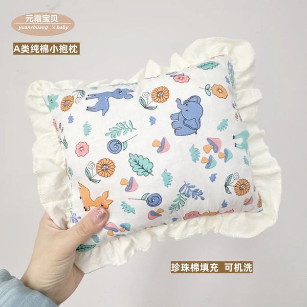 Scandinavian Style Baby Pure Cotton Edge Baby Comfort Pillow Small Pillow Baby Cushion Small Square Pillow Nap Pillow 250117