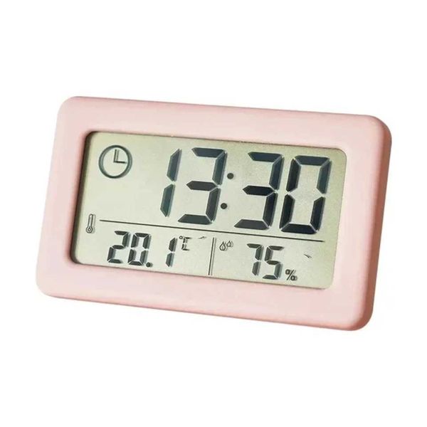 Alarm Clock Bedside Table Decorations Mini Temperature and Humidity Portable Thermometer Hygrometer 12-24 Hours Digital WallT250114