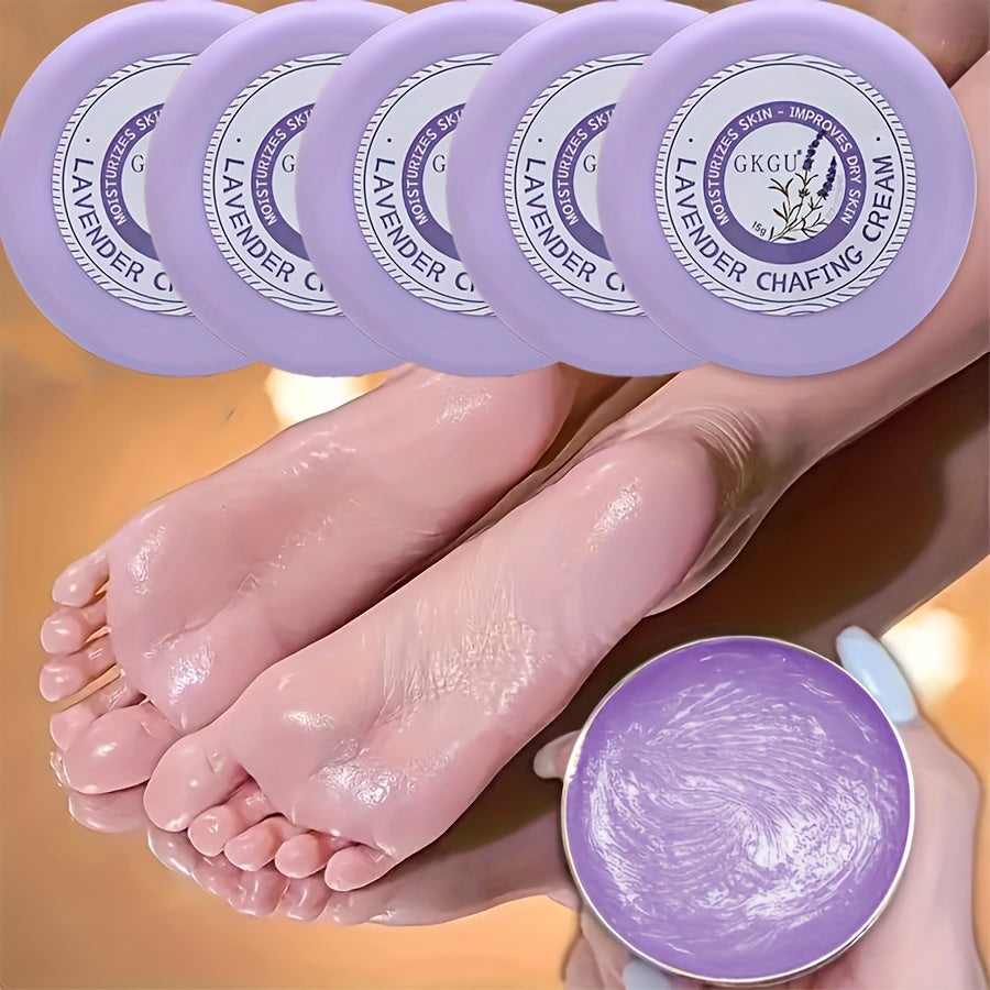 TEMU 5pcs Set Lavender Chapped Cream For Dry Cracked Heel Feet&hands, And Your Dry Rough Skin, Hand And Foot Moisturizer