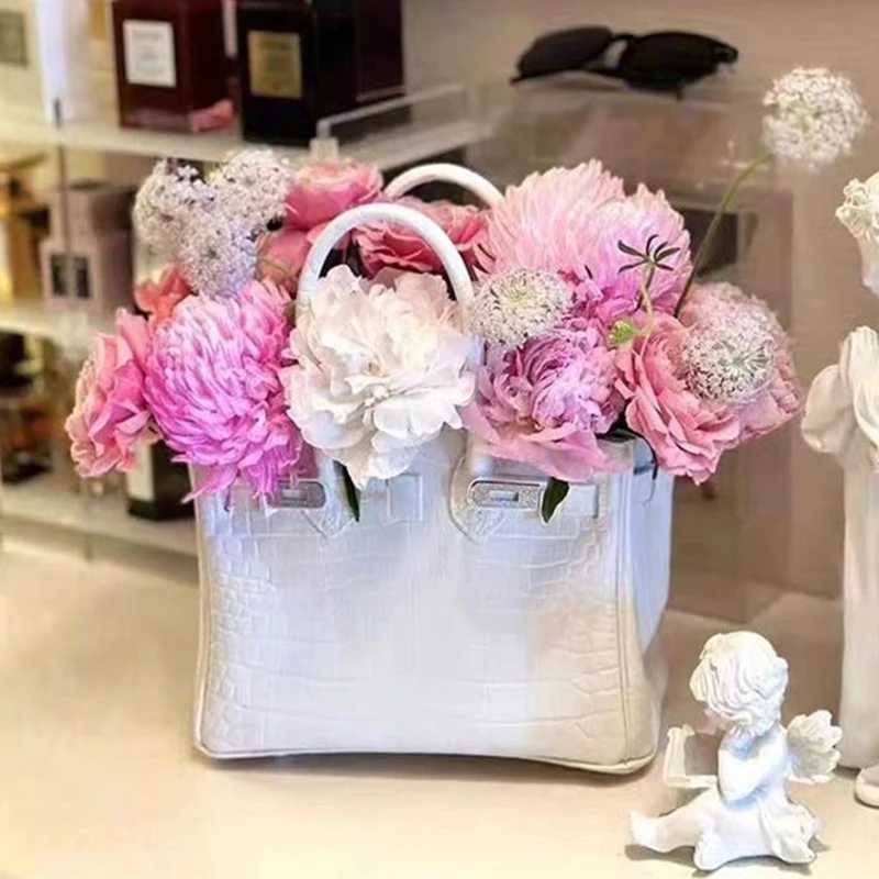 Vases Modern Handbag Vases Design Flower Vase Flowerpot Aesthetic Vases Elegant Room Ornaments Home Decoration Accessories H250116