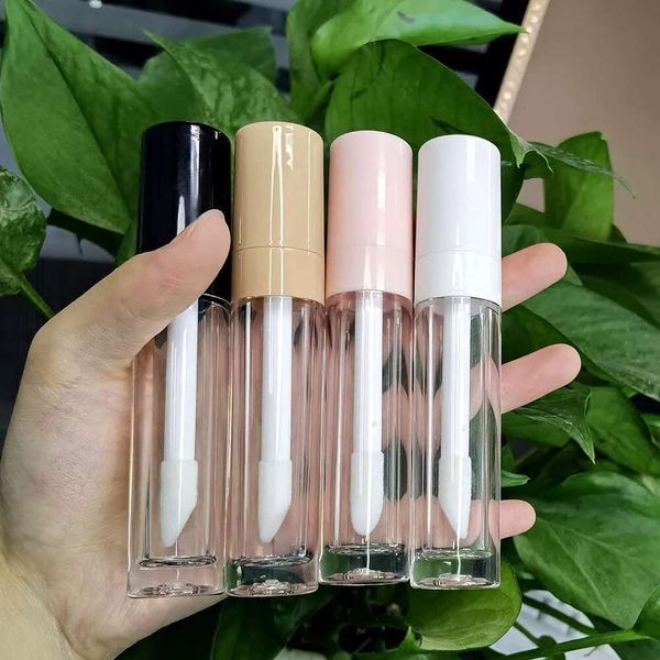 Tubes 8Ml Thick Wall Clear Lipgloss Tube Big Brush Cosmetic Lip Gloss Packaging Container With White Black Lid