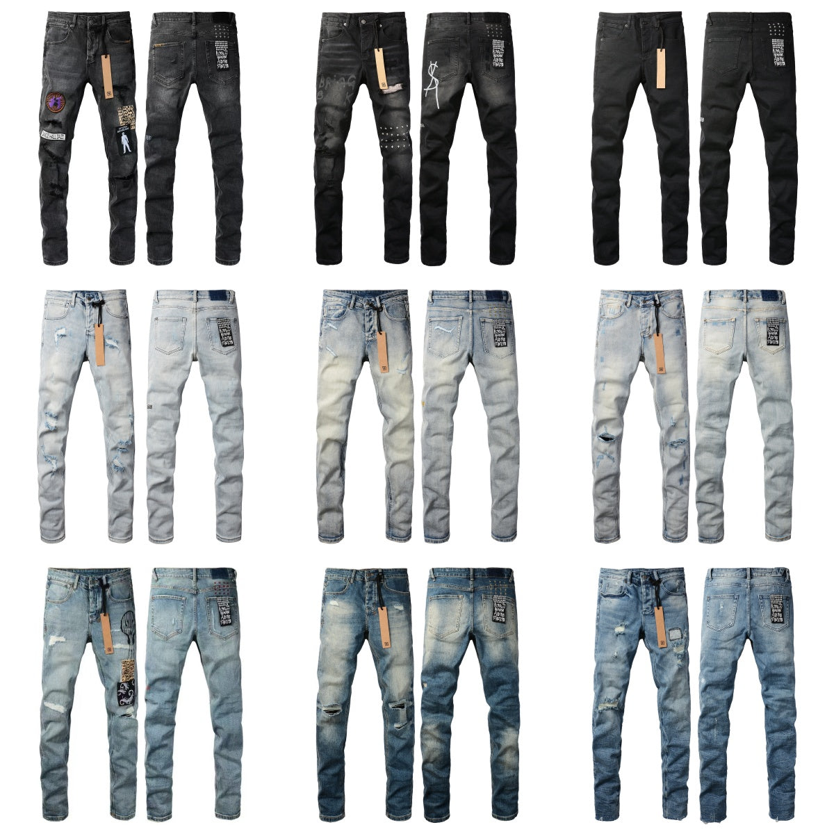 Men&#039;s jeans designer Ksubi jeans high waist Ripped High Street Jeans Retro Paint Spot Patch Hole Denim Streetwear silm Feet Micro Elastic pants