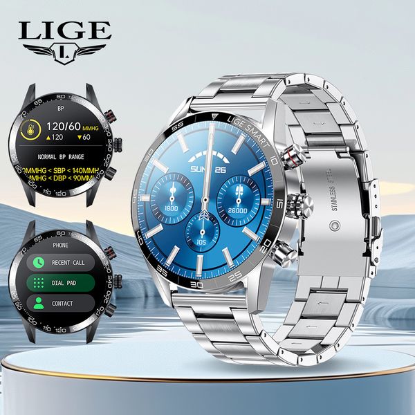 LIGE&#039;s new Bluetooth calling smartwatch, waterproof, step counting, multifunctional health monitoring, voice assistant, remote control,