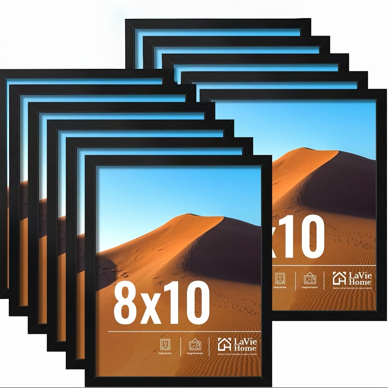 TEMU 8x10, 5x7 Black Frame Set, Used For Collage Wall Decoration Of Photos, For Wall Or Desktop Display, Hanging Or Desktop Display, For Valentine's