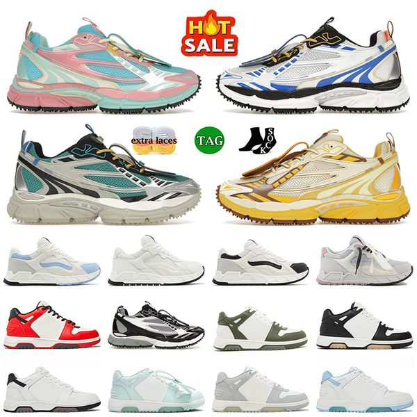 Top Quality Women Mens Out of offices Walking Sneakers Designer Shoes Leather Mesh Black White Navy Blue Pink Grey Platform Loafers Distress