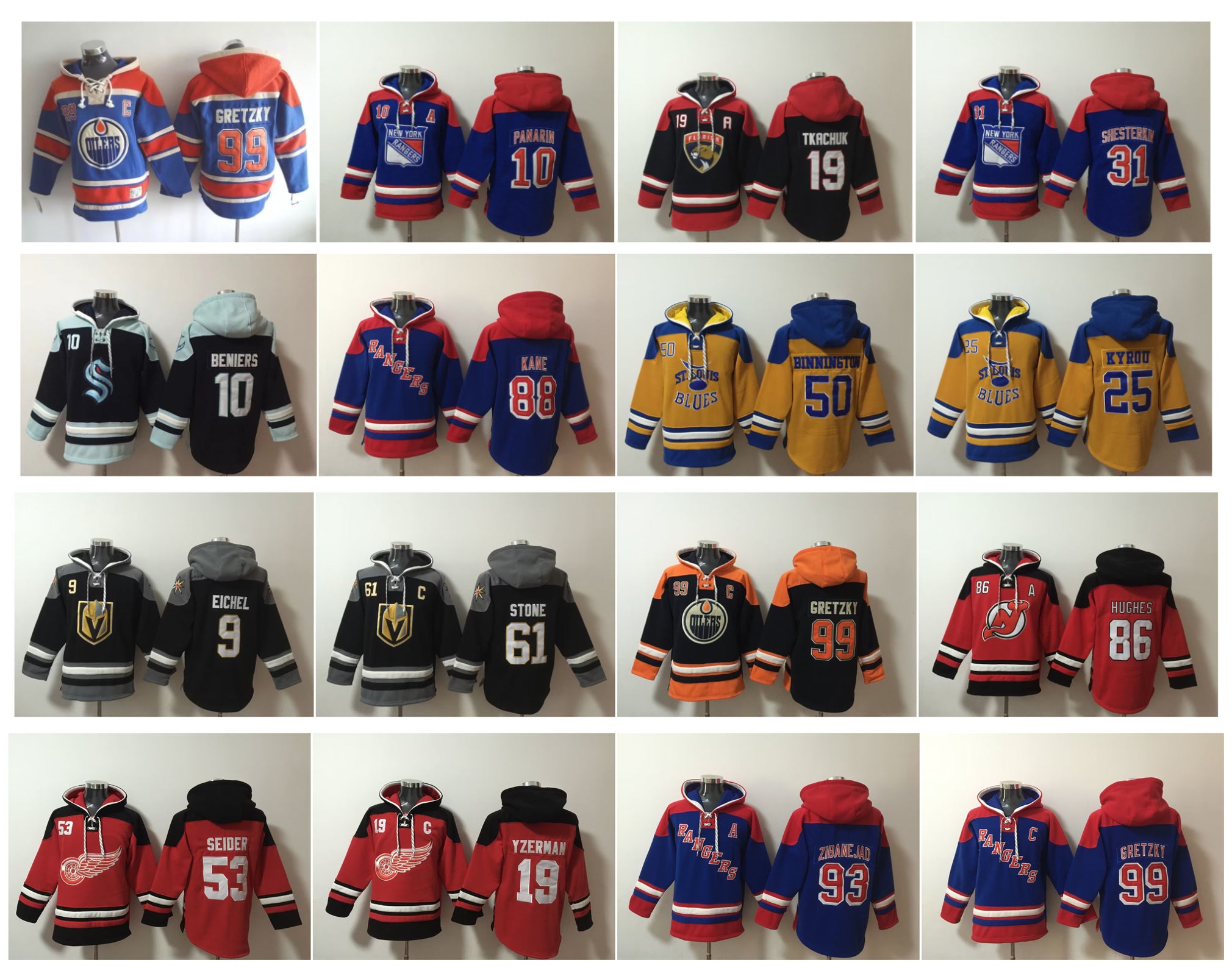 Wayne Gretzky Old Time Hockey Jerseys Rangers Hoodie Pullover Artemi Panarin Matthew Tkachuk Matty Beniers Jack Eichel Moritz Seider Hughes Sweatshi