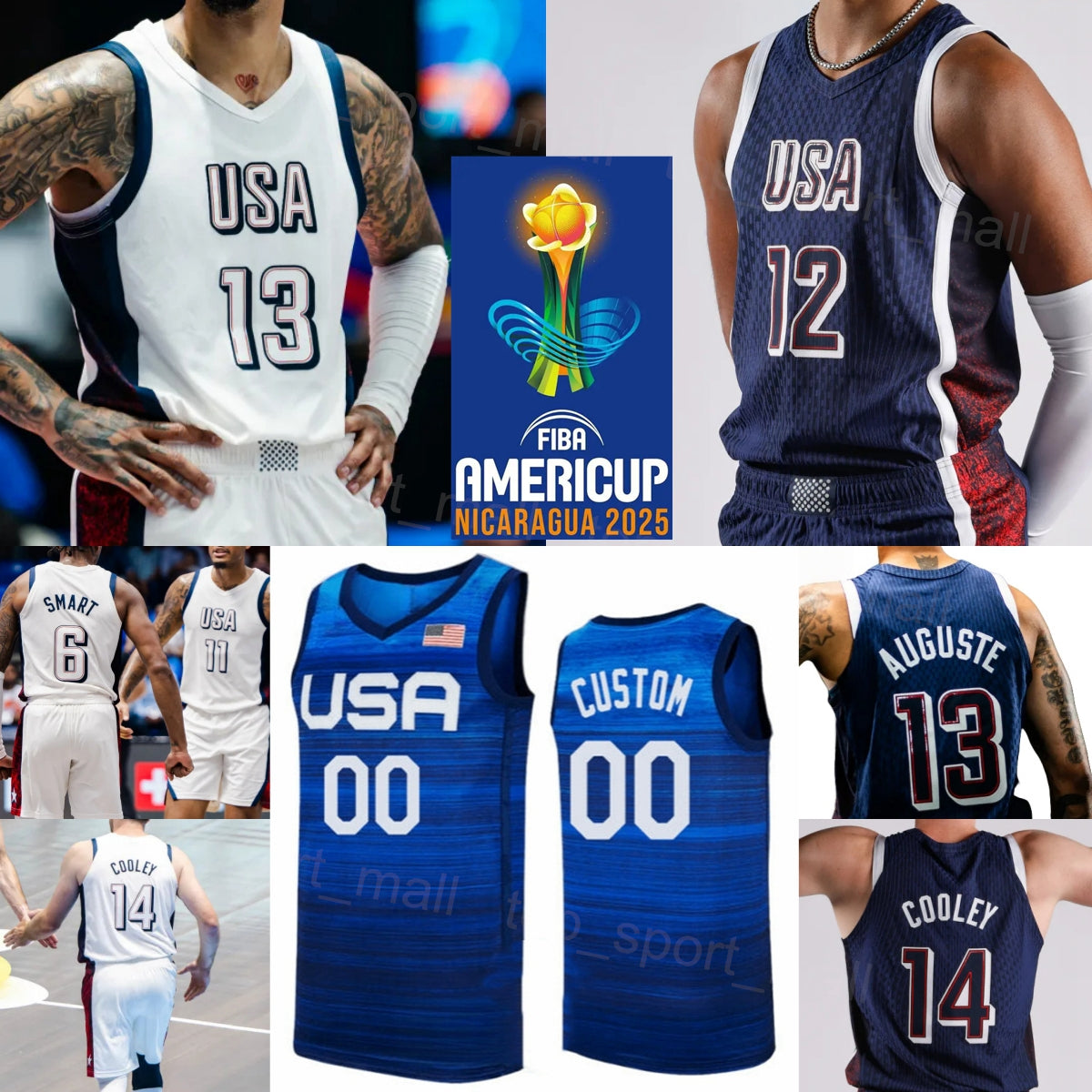 Print AmeriCup 25 26 USA Basketball Jersey Woman Youth Man 9 Langston Galloway 13 Zachary Auguste 8 Jahmius Ramsey 6 Javonte Smart Tyler Cavanaugh C